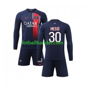 Barn Fotballdrakter Paris Saint-Germain Lionel Messi 30 Hjemme 2023-24 Langermet